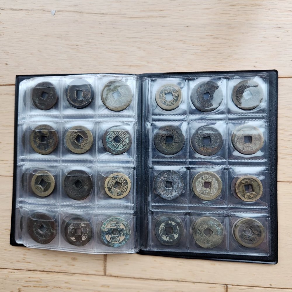 Coin Album of 120 Vintage Chinese Coins
